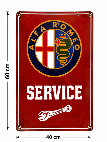 Rusted Alfa Romeo Service Metal Tabela