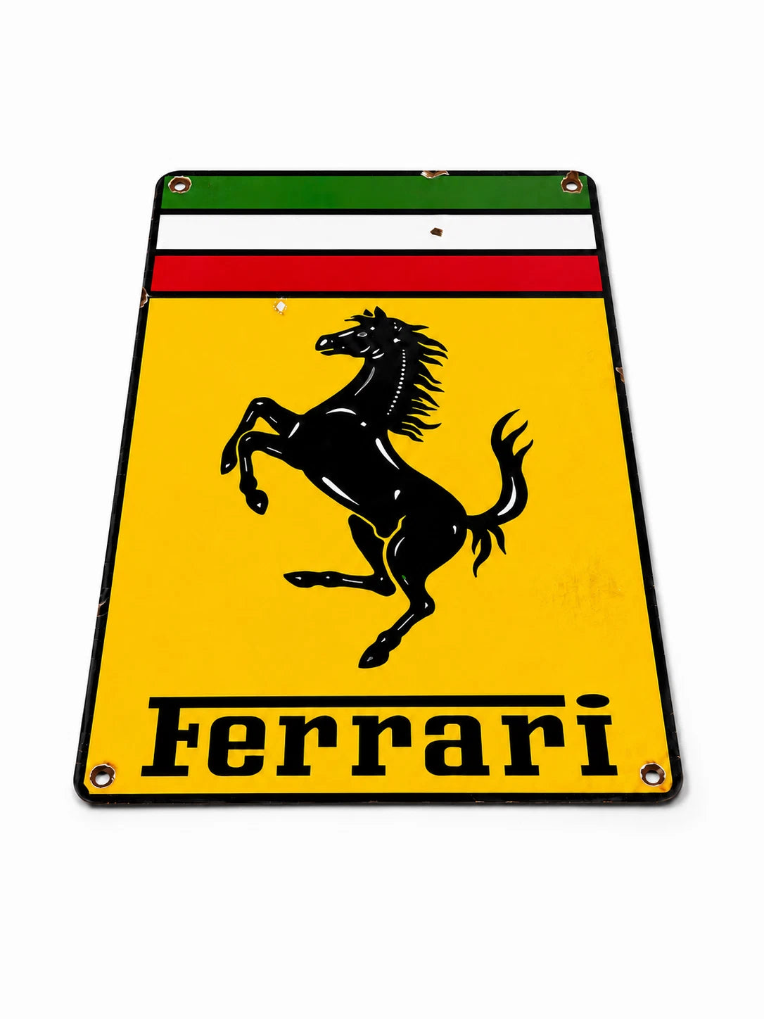Rusted Ferrari Prancing Horse Metal Tabela