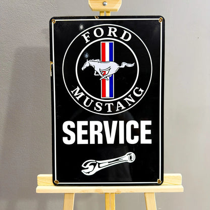 Rusted Ford Mustang Service Metal Tabela
