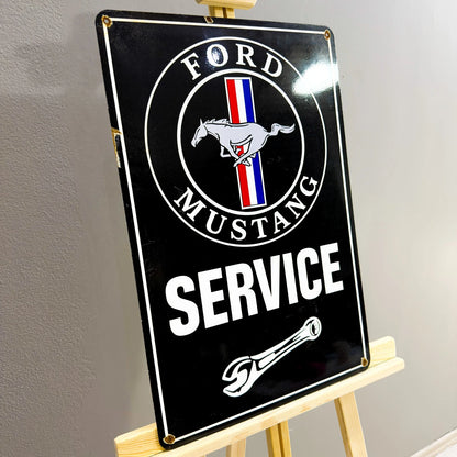 Rusted Ford Mustang Service Metal Tabela