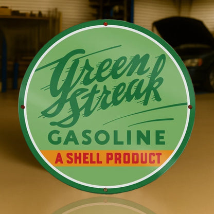 SHELL GREEN STREAK GASOLINE Metal Tabela
