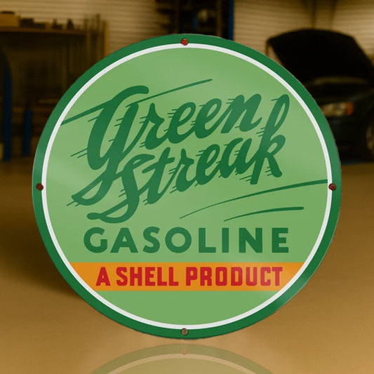 SHELL GREEN STREAK GASOLINE Metal Tabela
