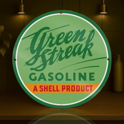 SHELL GREEN STREAK GASOLINE Metal Tabela