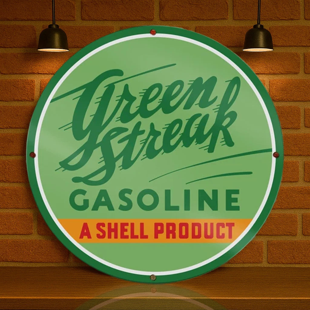 SHELL GREEN STREAK GASOLINE Metal Tabela