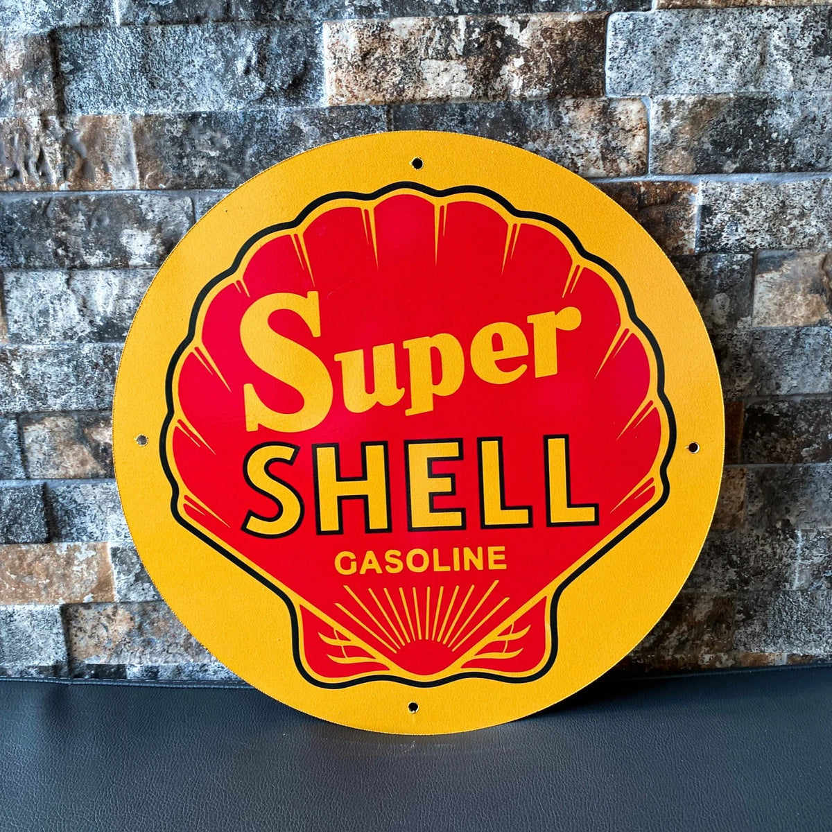 SUPER SHELL GASOLINE Metal Tabela