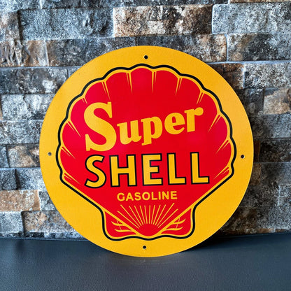 SUPER SHELL GASOLINE Metal Tabela