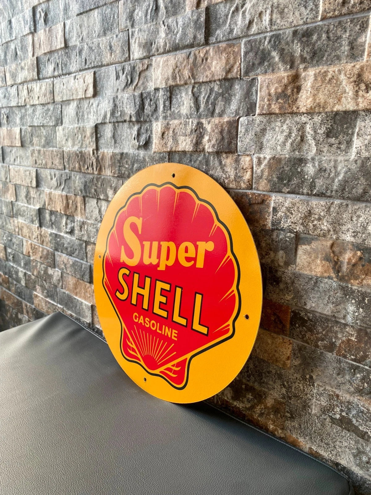 SUPER SHELL GASOLINE Metal Tabela