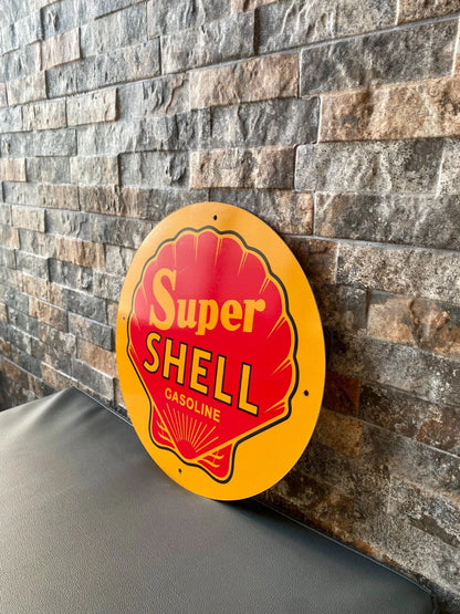 SUPER SHELL GASOLINE Metal Tabela