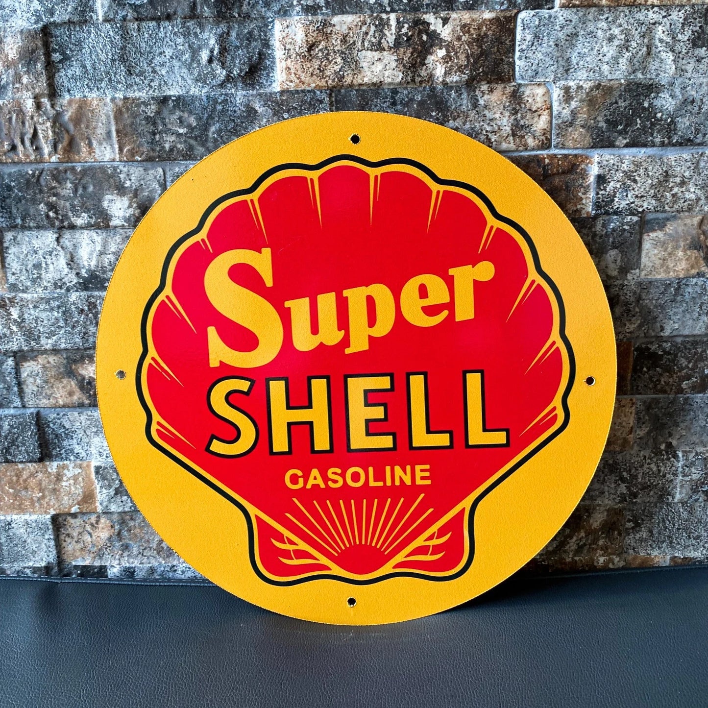 SUPER SHELL GASOLINE Metal Tabela