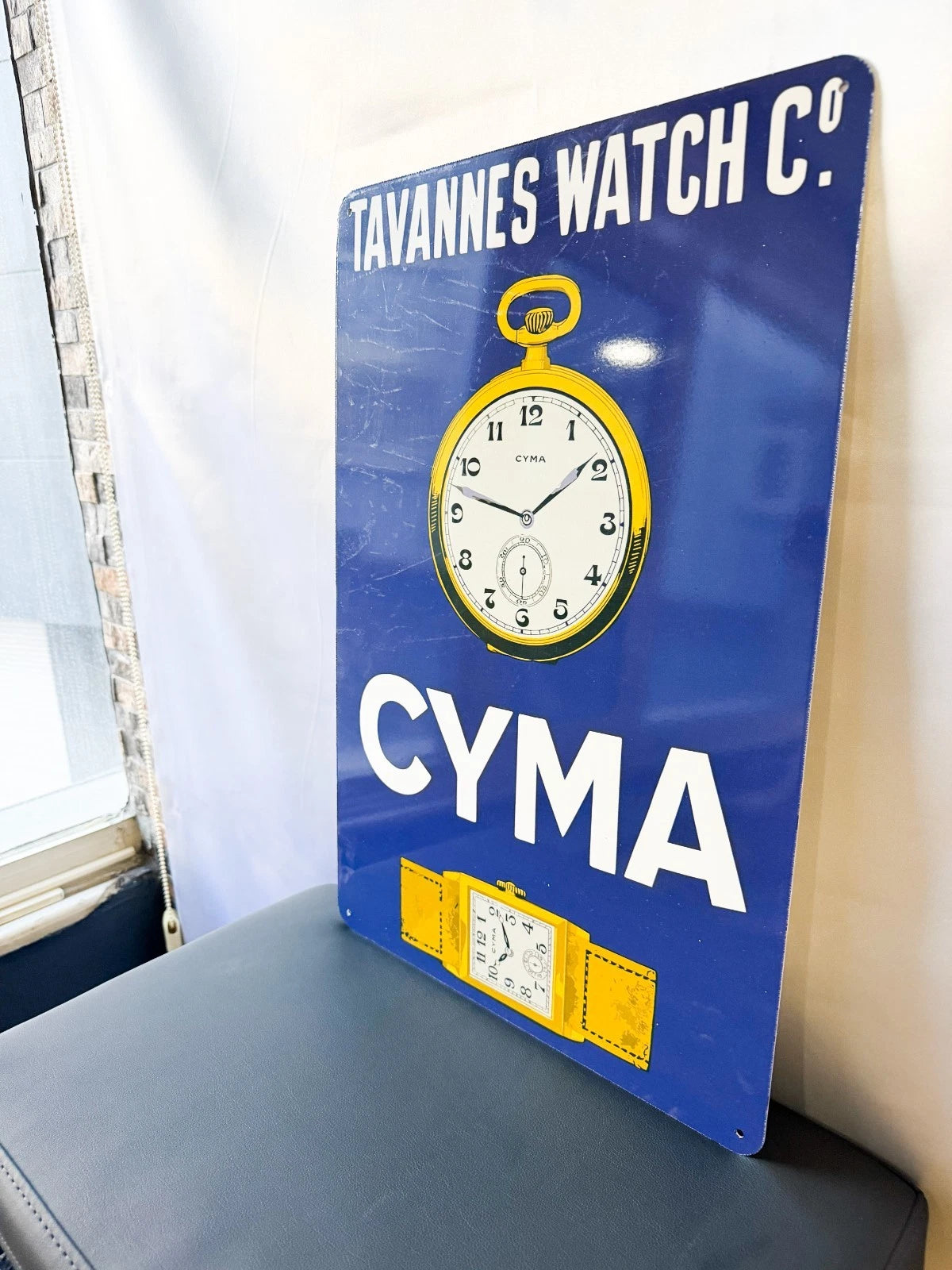 Tavannes Watch Co. CYMA - Swiss Watch Advertising Metal Tabela