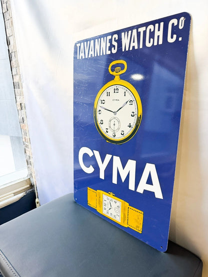 Tavannes Watch Co. CYMA - Swiss Watch Advertising Metal Tabela