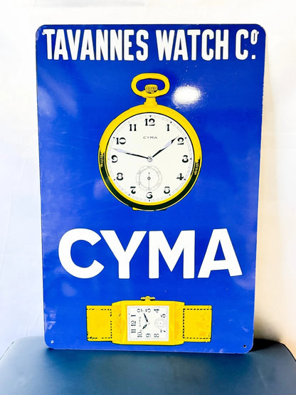 Tavannes Watch Co. CYMA - Swiss Watch Advertising Metal Tabela