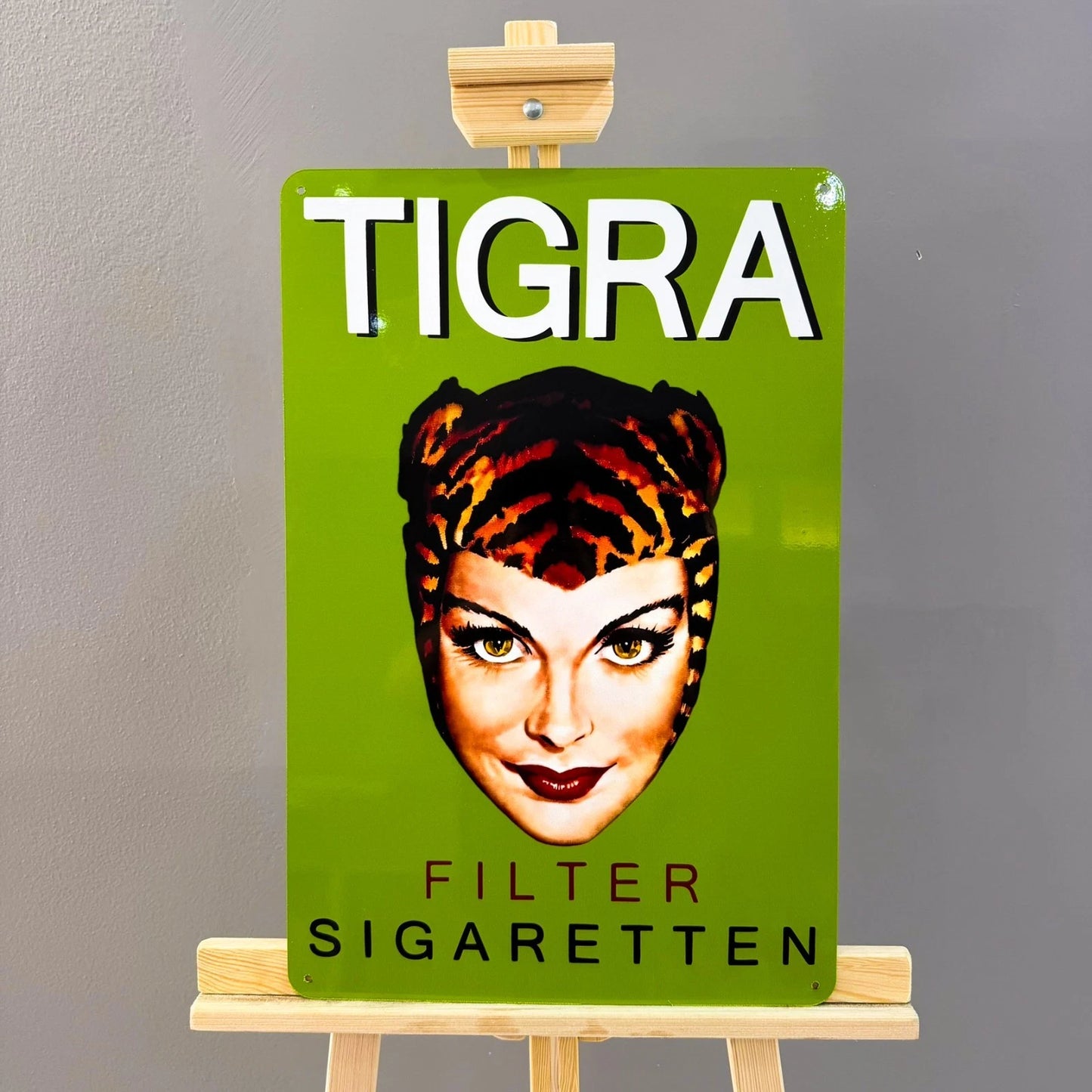 Tigra Filter Zigaretten - Cigarette Advertising Metal Tabela