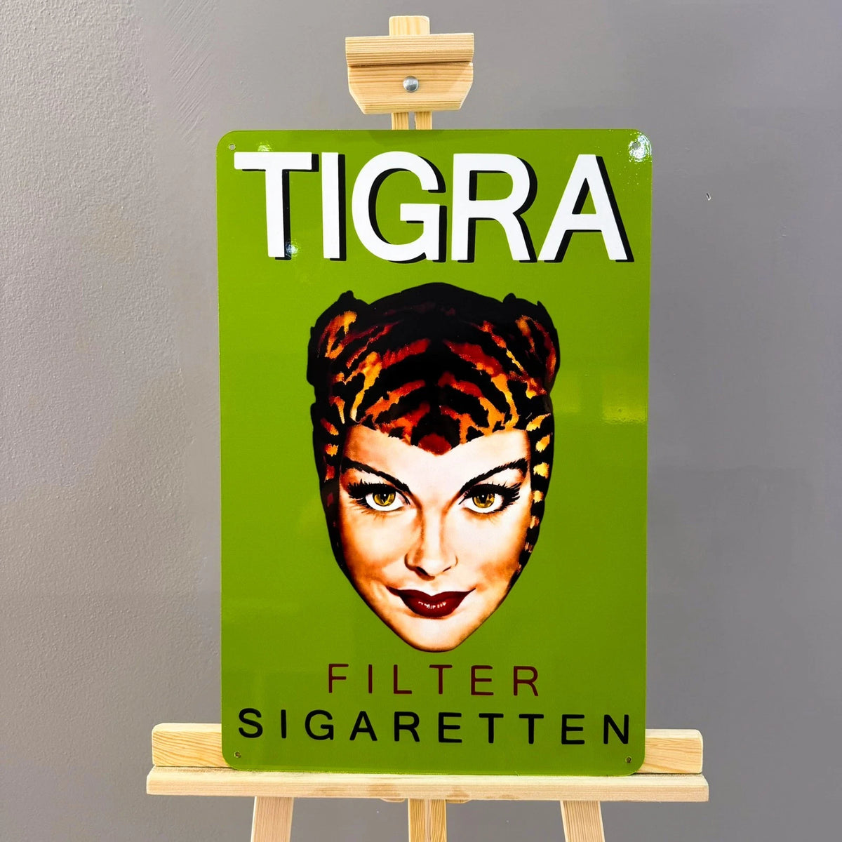 Tigra Filter Zigaretten - Cigarette Advertising Metal Tabela