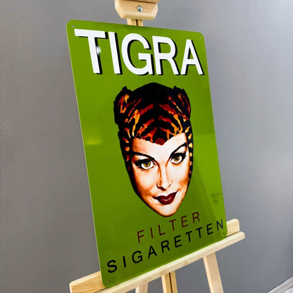 Tigra Filter Zigaretten - Cigarette Advertising Metal Tabela