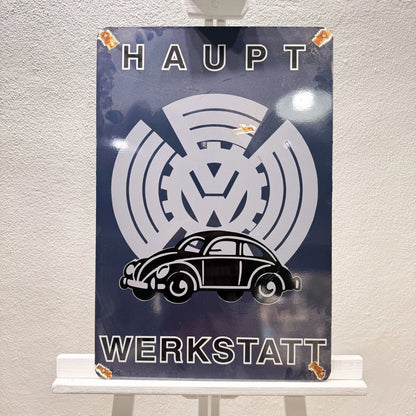 Volkswagen Beetle Haupt Werkstatt Rusted Metal Tabela