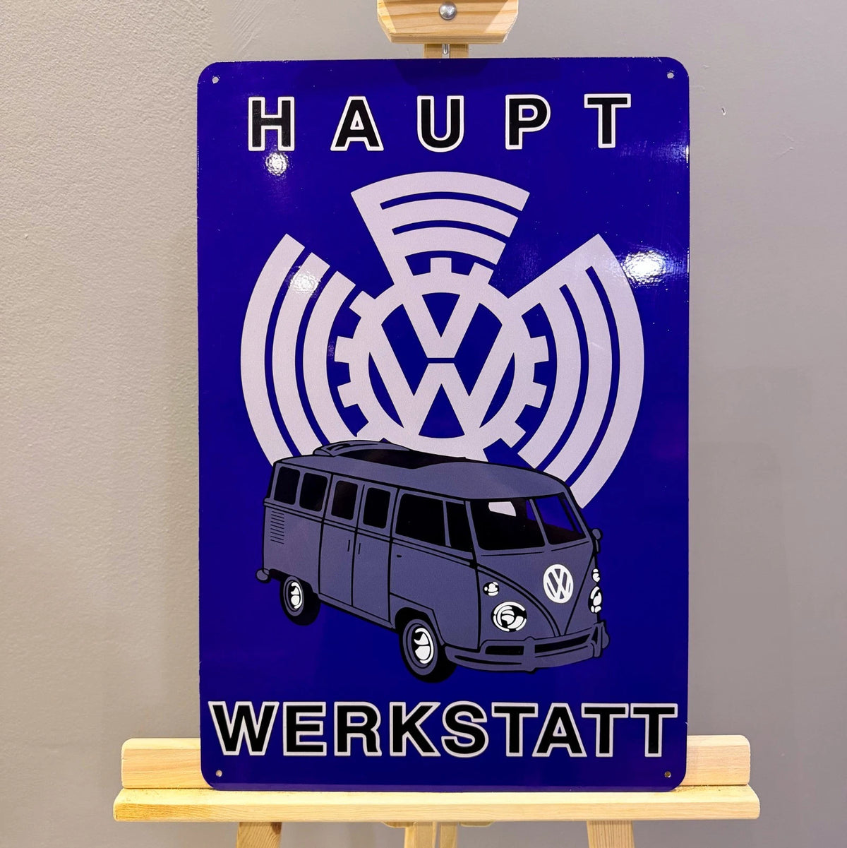 Volkswagen Bus Haupt Werkstatt Metal Tabela
