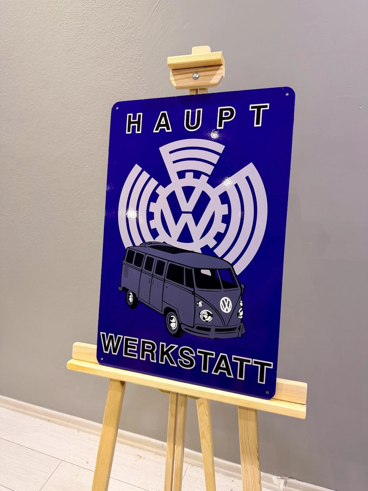 Volkswagen Bus Haupt Werkstatt Metal Tabela