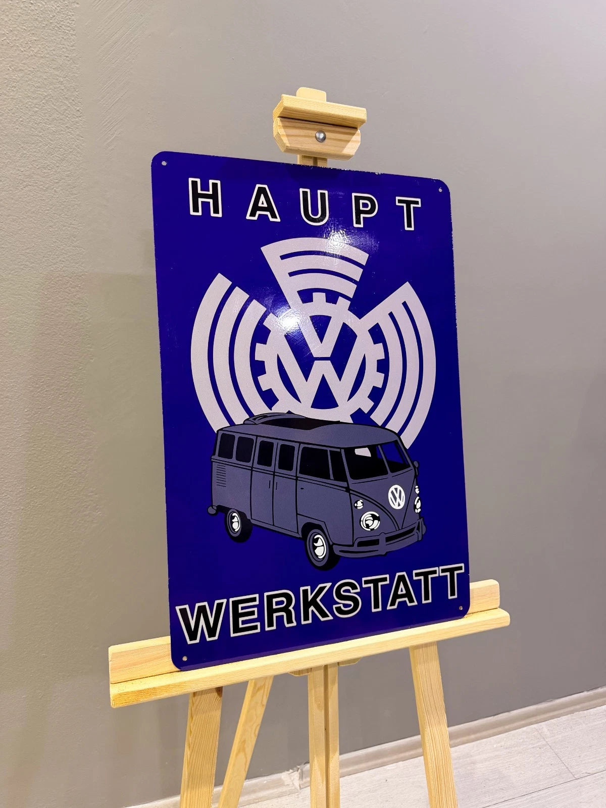 Volkswagen Bus Haupt Werkstatt Metal Tabela
