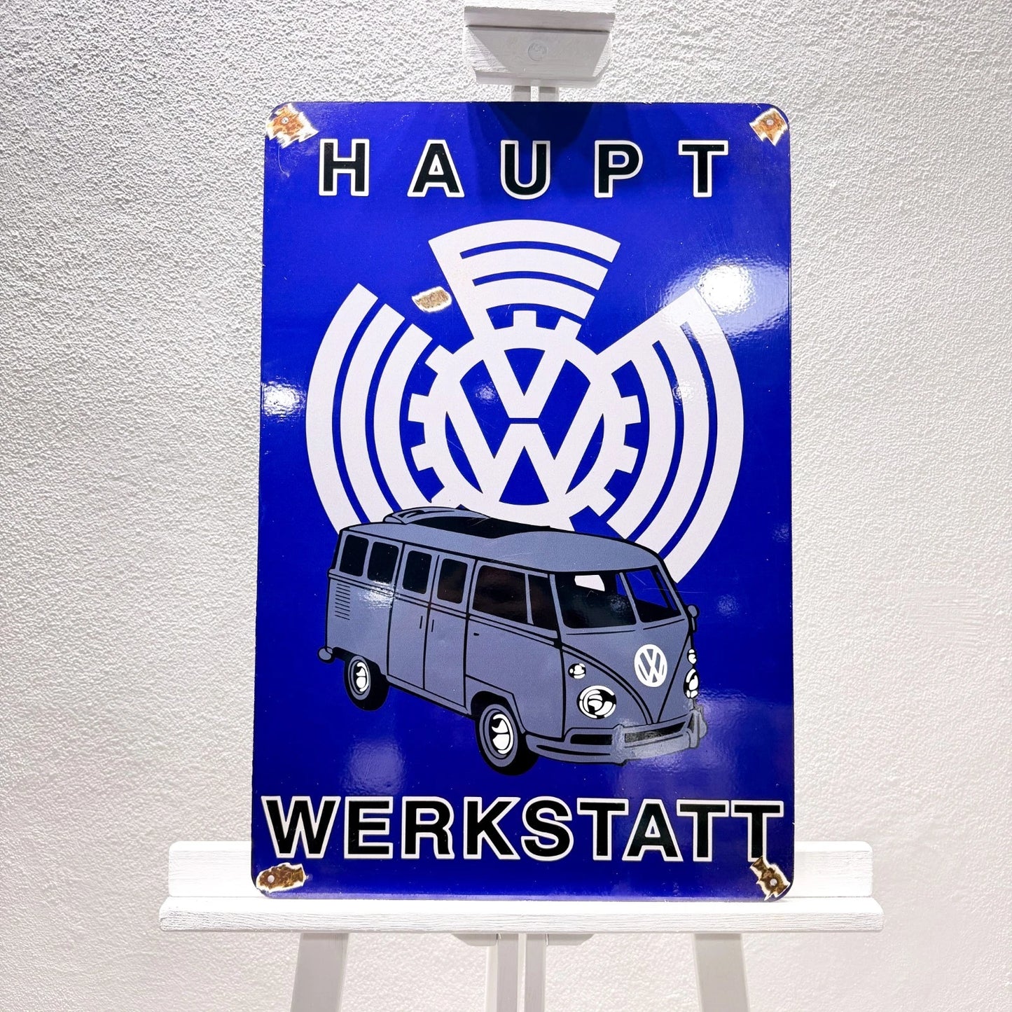 Volkswagen Bus Haupt Werkstatt Rusted Metal Tabela