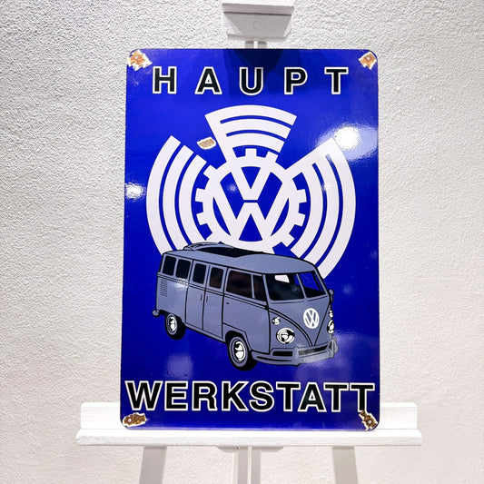 Volkswagen Bus Haupt Werkstatt Rusted Metal Tabela