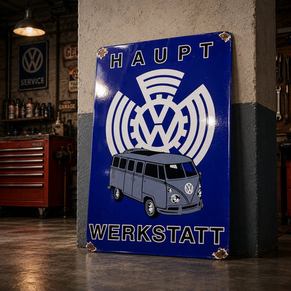 Volkswagen Bus Haupt Werkstatt Rusted Metal Tabela