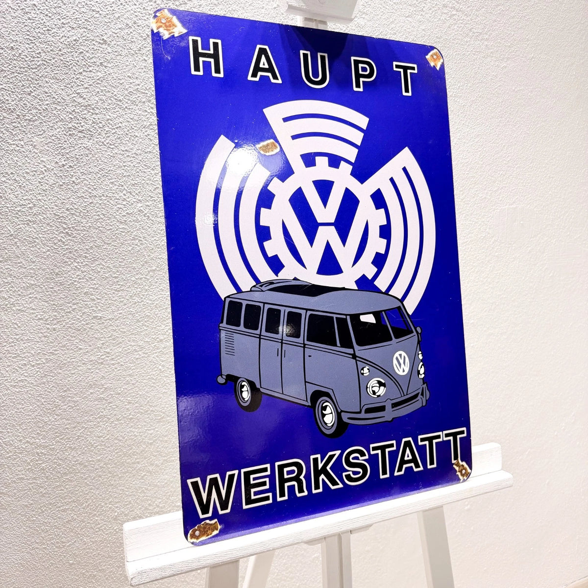 Volkswagen Bus Haupt Werkstatt Rusted Metal Tabela