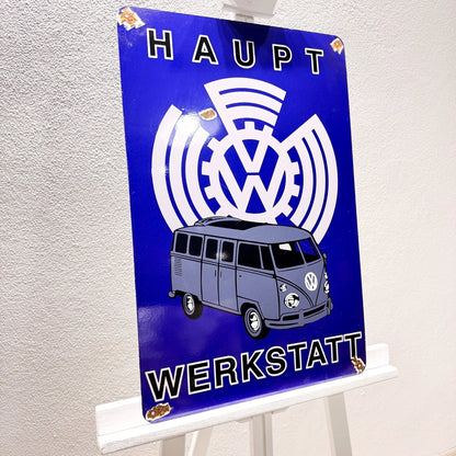 Volkswagen Bus Haupt Werkstatt Rusted Metal Tabela