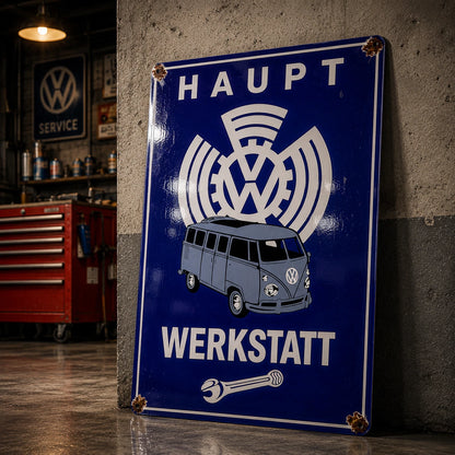 Volkswagen Haupt Werkstatt Rusted Service Metal Tabela