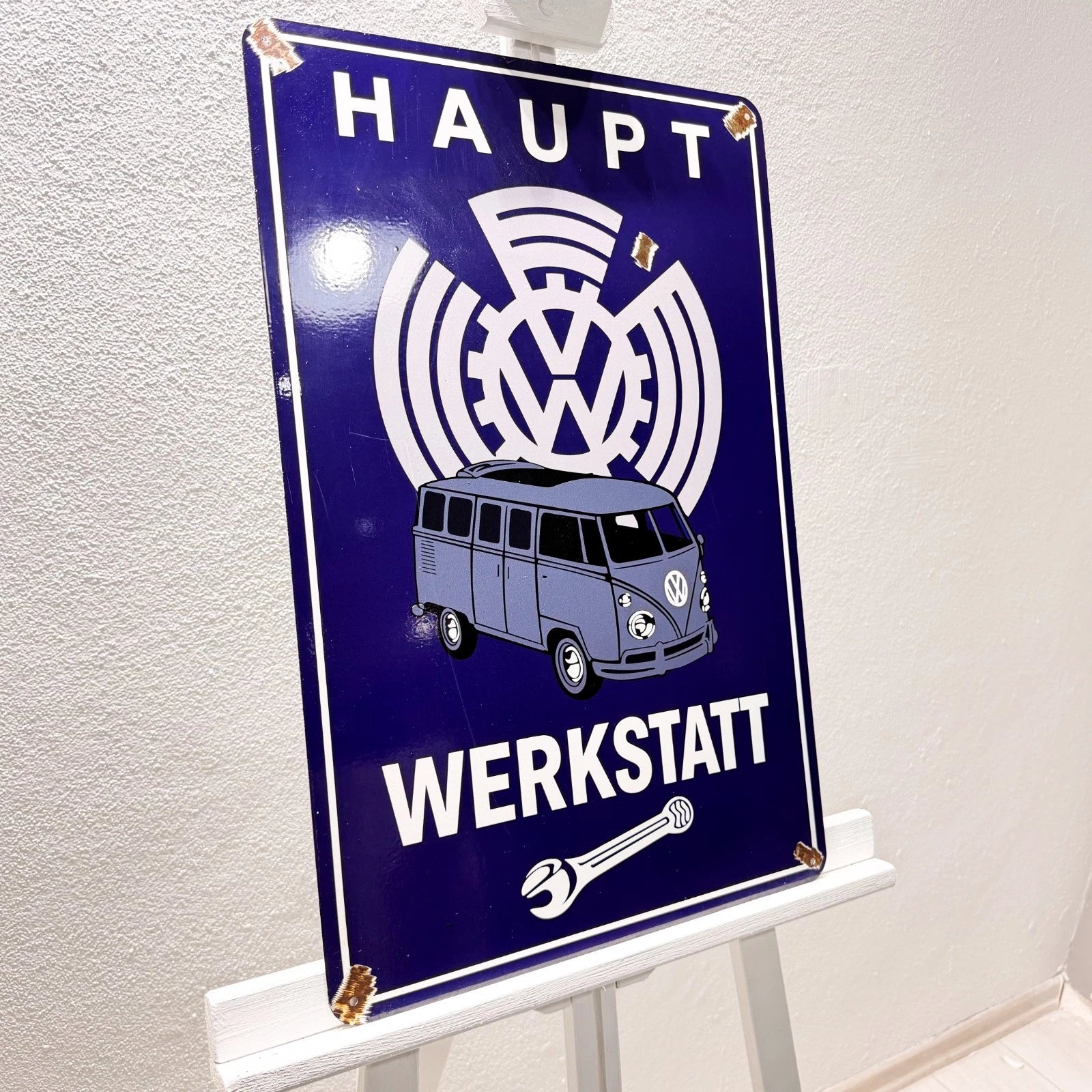 Volkswagen Haupt Werkstatt Rusted Service Metal Tabela